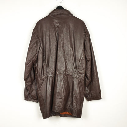 VIN-OUTW-28735 Vintage δερμάτινο jacket μακρύ καφέ L