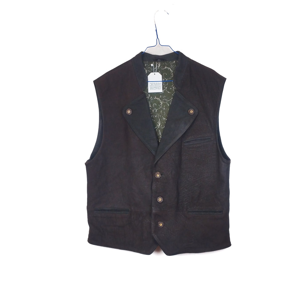 VIN-OUTW-32881 Vintage γιλέκο δερμάτινο trachten XL
