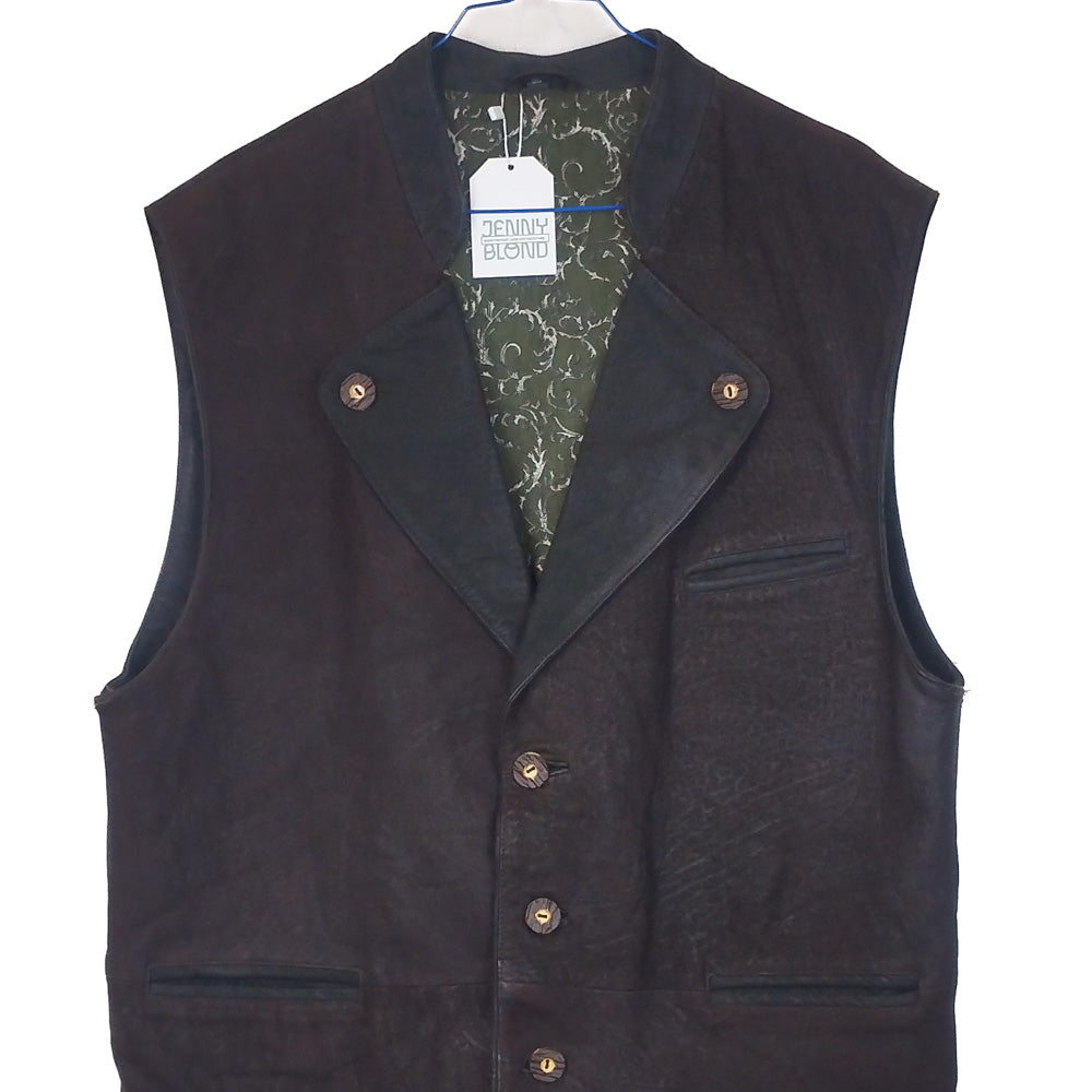VIN-OUTW-32881 Vintage γιλέκο δερμάτινο trachten XL