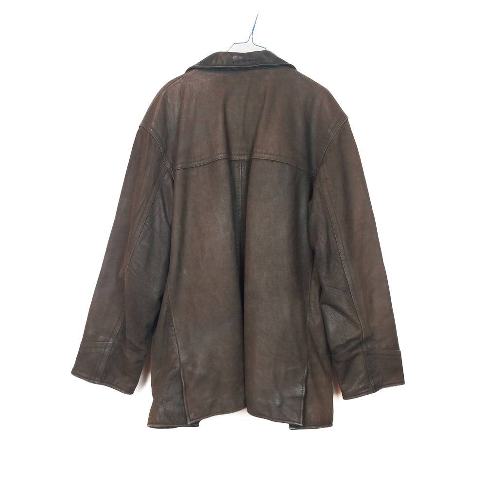 VIN-OUTW-33364 Vintage καφέ δερμάτινο jacket L