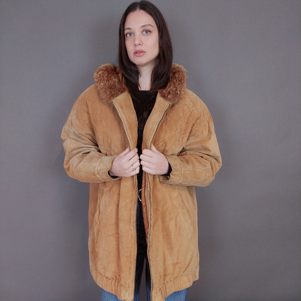 VIN-OUTW-33352 Vintage δερμάτινο σουέντ jacket L-XL