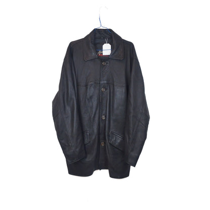 VIN-OUTW-32894 Vintage μαύρο δερμάτινο jacket L