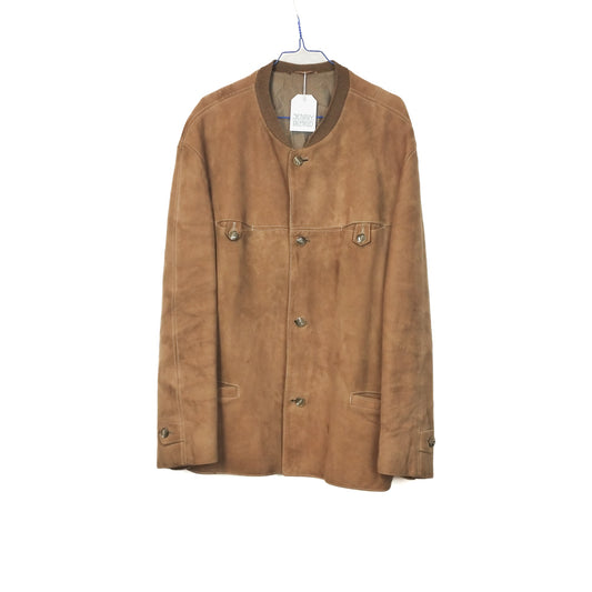 VIN-OUTW-33365 Vintage μπεζ δερμάτινο σουέντ jacket M