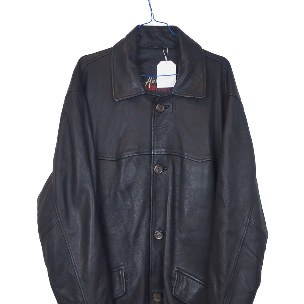 VIN-OUTW-32894 Vintage μαύρο δερμάτινο jacket L