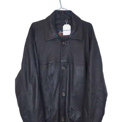 VIN-OUTW-32894 Vintage μαύρο δερμάτινο jacket L