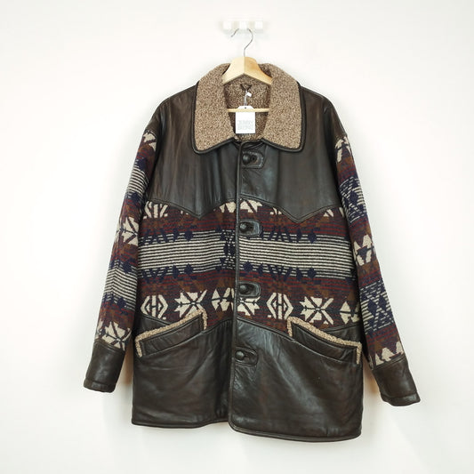 VIN-OUTW-30321 Vintage δερμάτινο jacket navajo 2XL