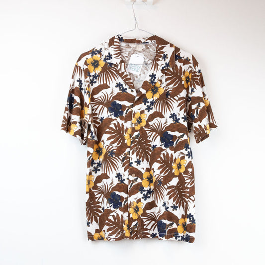 VIN-SHI-24286 Vintage πουκάμισο hawaiian print unisex S