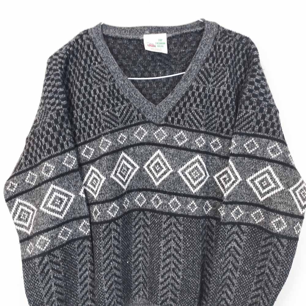 VIN-KNIT-29682 Vintage πλεκτή μπλούζα L