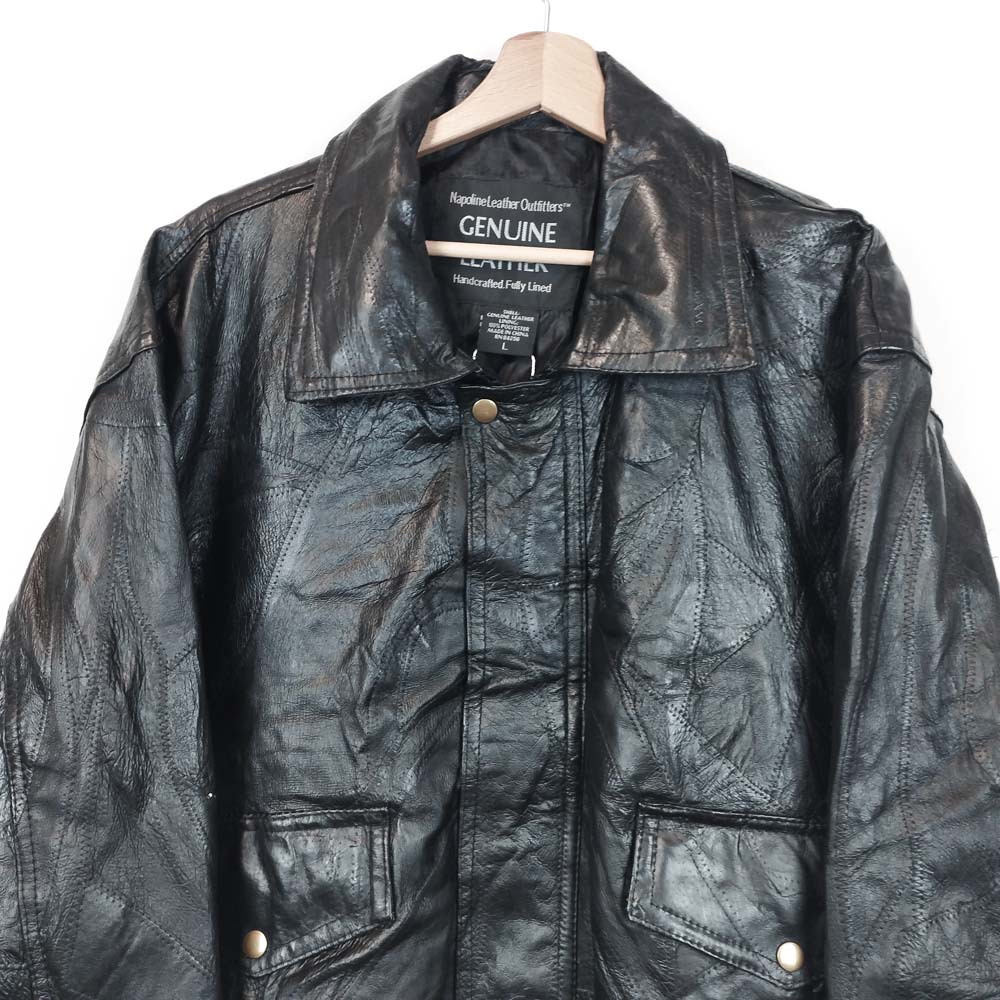 VIN-OUTW-29639 Vintage δερμάτινο jacket μαύρο L