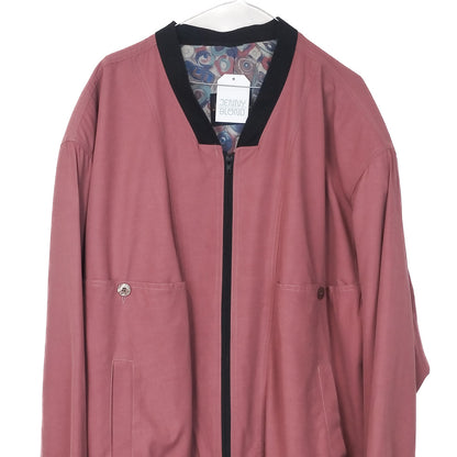 VIN-OUTW-34607 Vintage μπορντό μεταξωτό bomber jacket L-XL