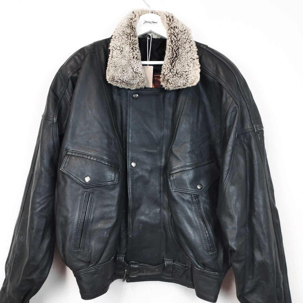 VIN-OUTW-29636 Vintage δερμάτινο aviator jacket L-XL