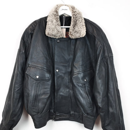 VIN-OUTW-29636 Vintage δερμάτινο aviator jacket L-XL