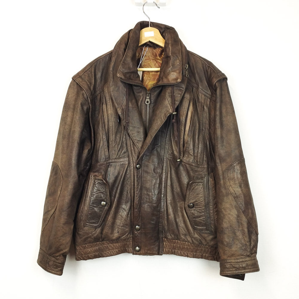 VIN-OUTW-29633 Vintage δερμάτινο jacket καφέ M