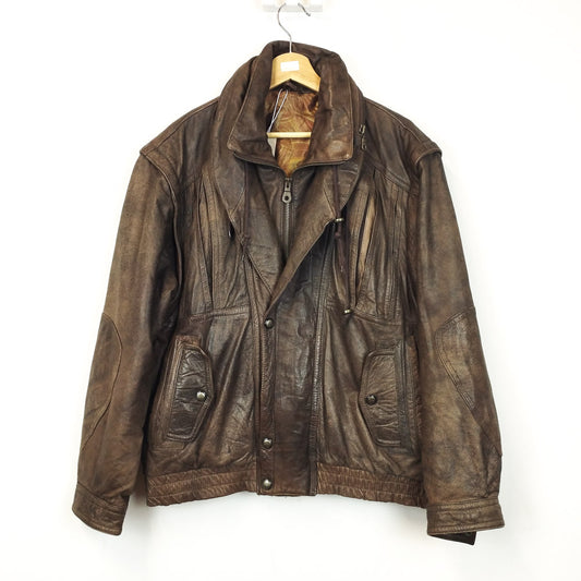 VIN-OUTW-29633 Vintage δερμάτινο jacket καφέ M