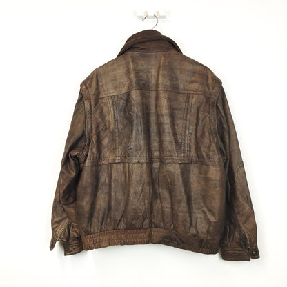 VIN-OUTW-29633 Vintage δερμάτινο jacket καφέ M