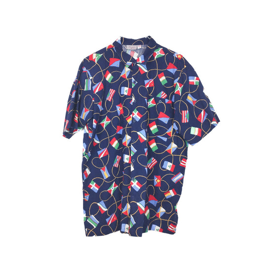 VIN-SHI-34666 Vintage πουκάμισο βαμβακερό crazy pattern 2XL