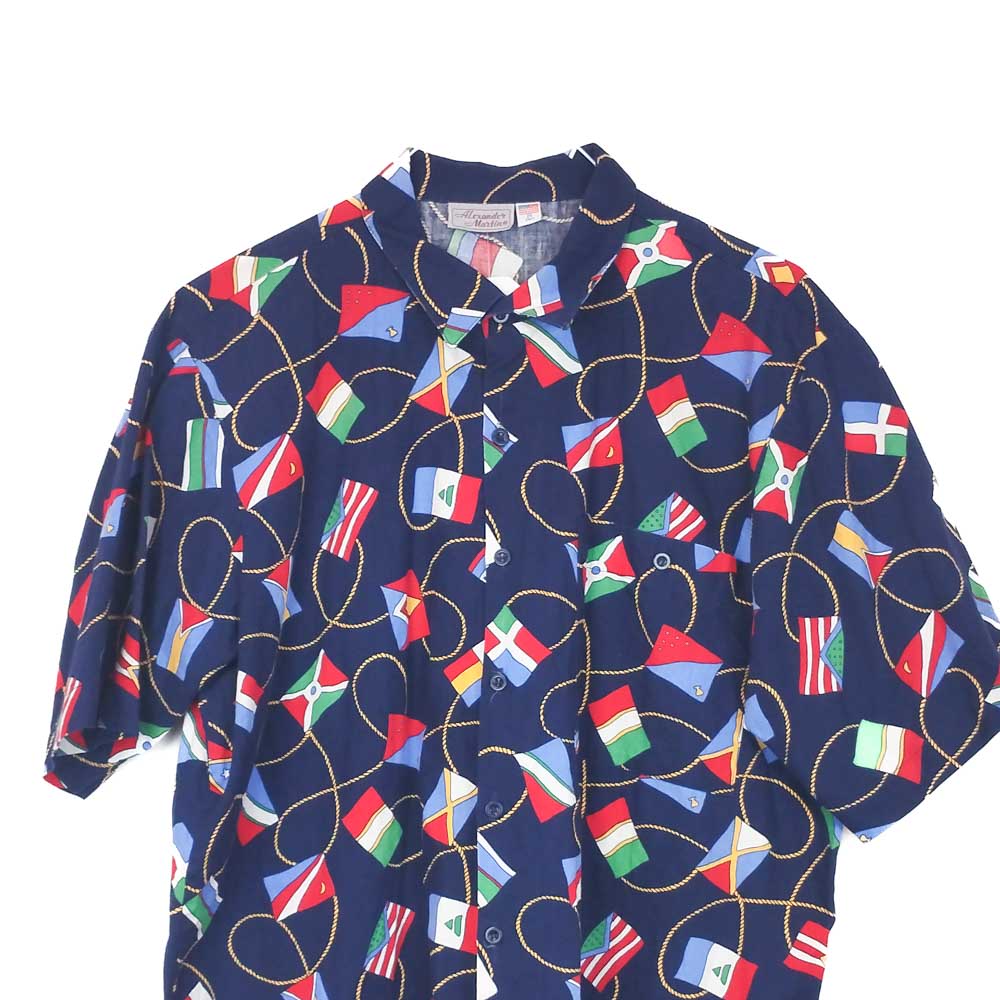 VIN-SHI-34666 Vintage πουκάμισο βαμβακερό crazy pattern 2XL