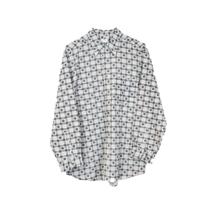 VIN-SHI-34668 Vintage πουκάμισο crazy pattern L