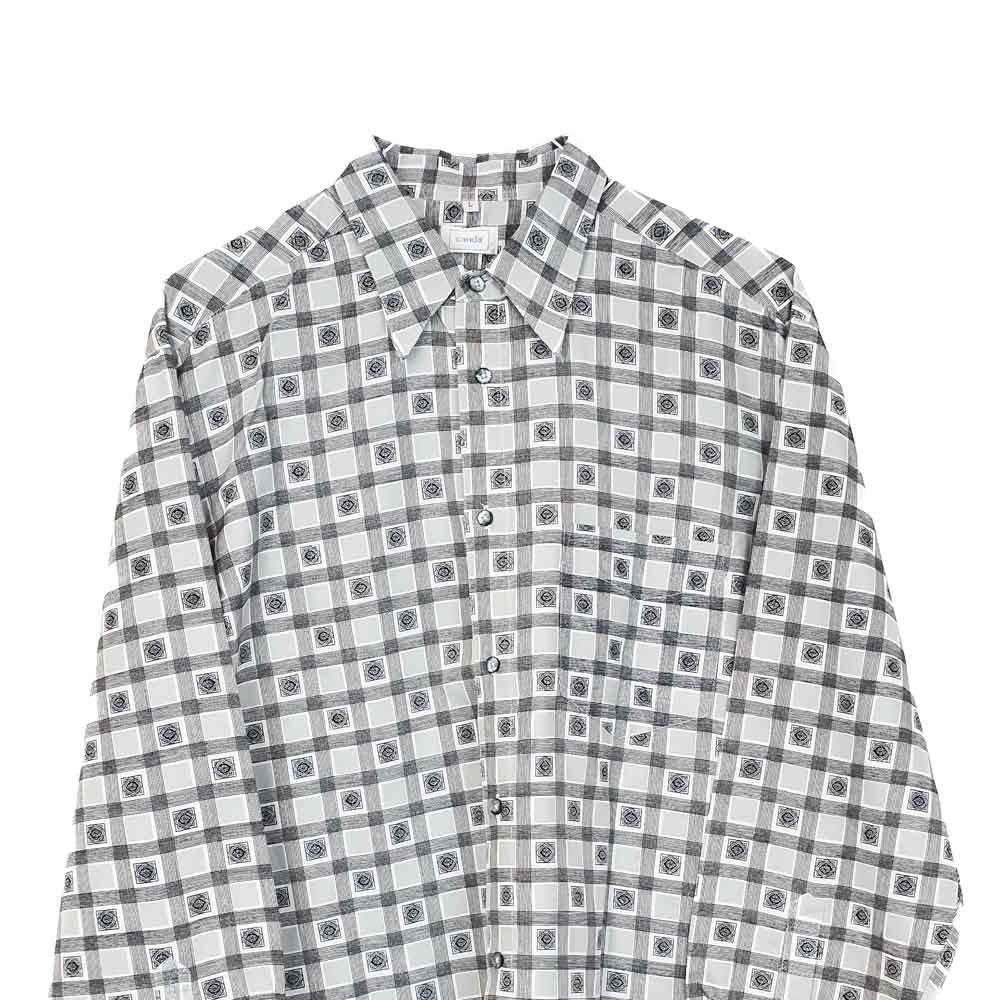 VIN-SHI-34668 Vintage πουκάμισο crazy pattern L