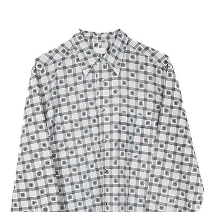 VIN-SHI-34668 Vintage πουκάμισο crazy pattern L