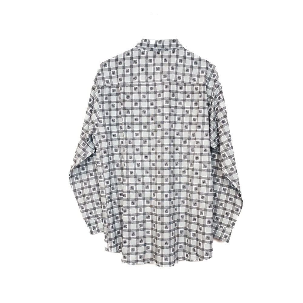 VIN-SHI-34668 Vintage πουκάμισο crazy pattern L