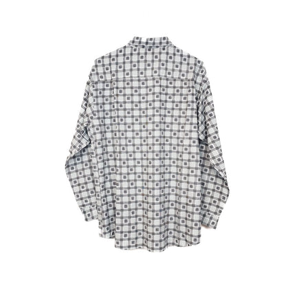 VIN-SHI-34668 Vintage πουκάμισο crazy pattern L