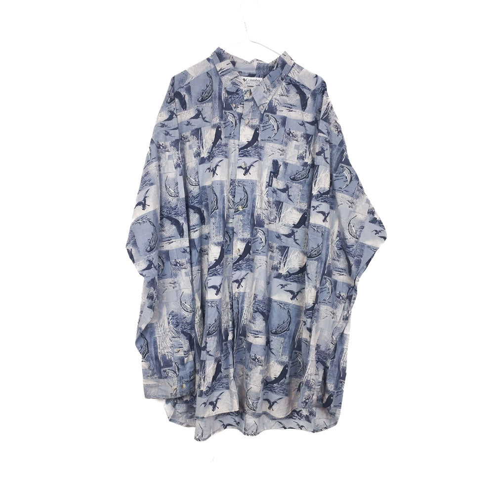 VIN-SHI-34678 Vintage πουκάμισο crazy pattern Columbia 4XL