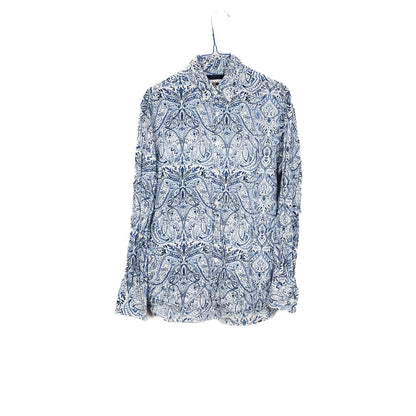 VIN-SHI-34630 Vintage πουκάμισο crazy pattern λινό S