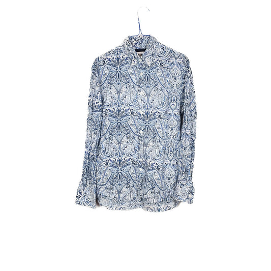 VIN-SHI-34630 Vintage πουκάμισο crazy pattern λινό S