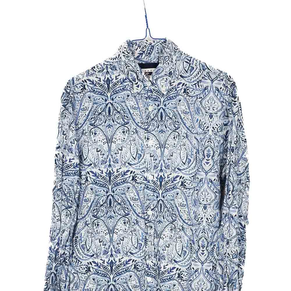VIN-SHI-34630 Vintage πουκάμισο crazy pattern λινό S