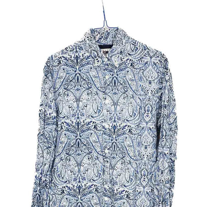 VIN-SHI-34630 Vintage πουκάμισο crazy pattern λινό S