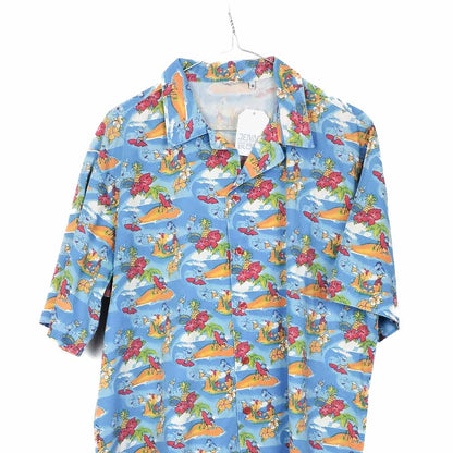 VIN-SHI-34640 Vintage πουκάμισο crazy pattern M