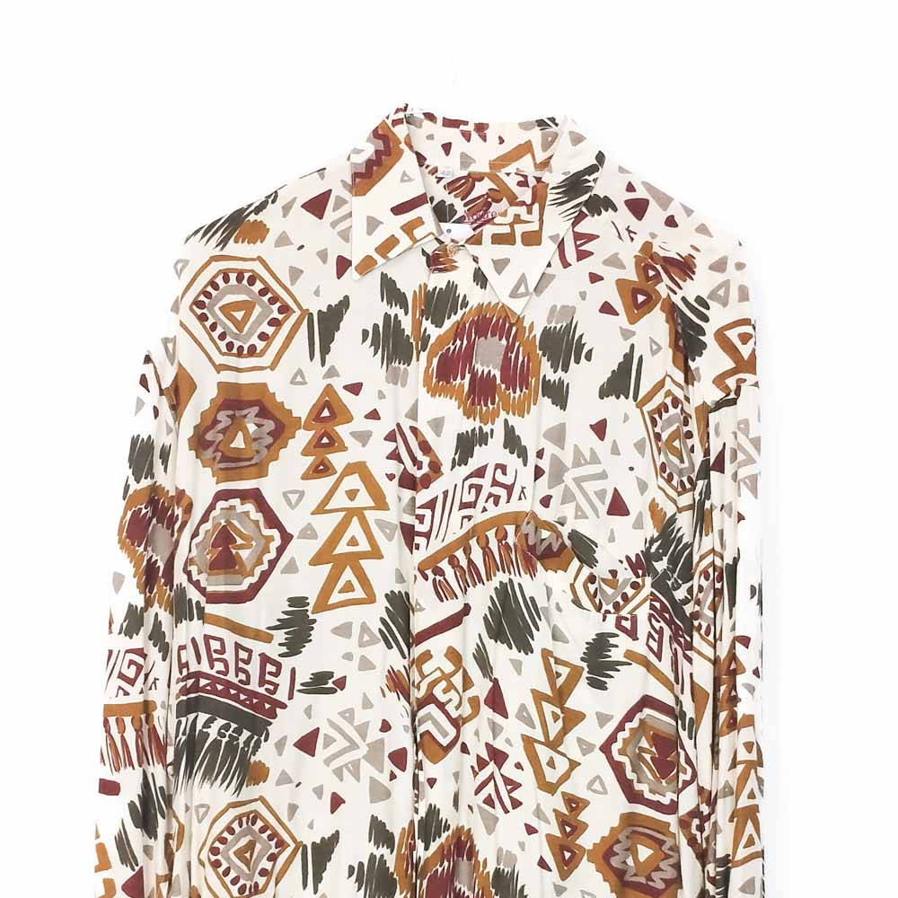 VIN-SHI-34642 Vintage πουκάμισο crazy pattern βισκόζη XL