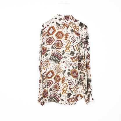 VIN-SHI-34642 Vintage πουκάμισο crazy pattern βισκόζη XL
