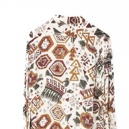 VIN-SHI-34642 Vintage πουκάμισο crazy pattern βισκόζη XL