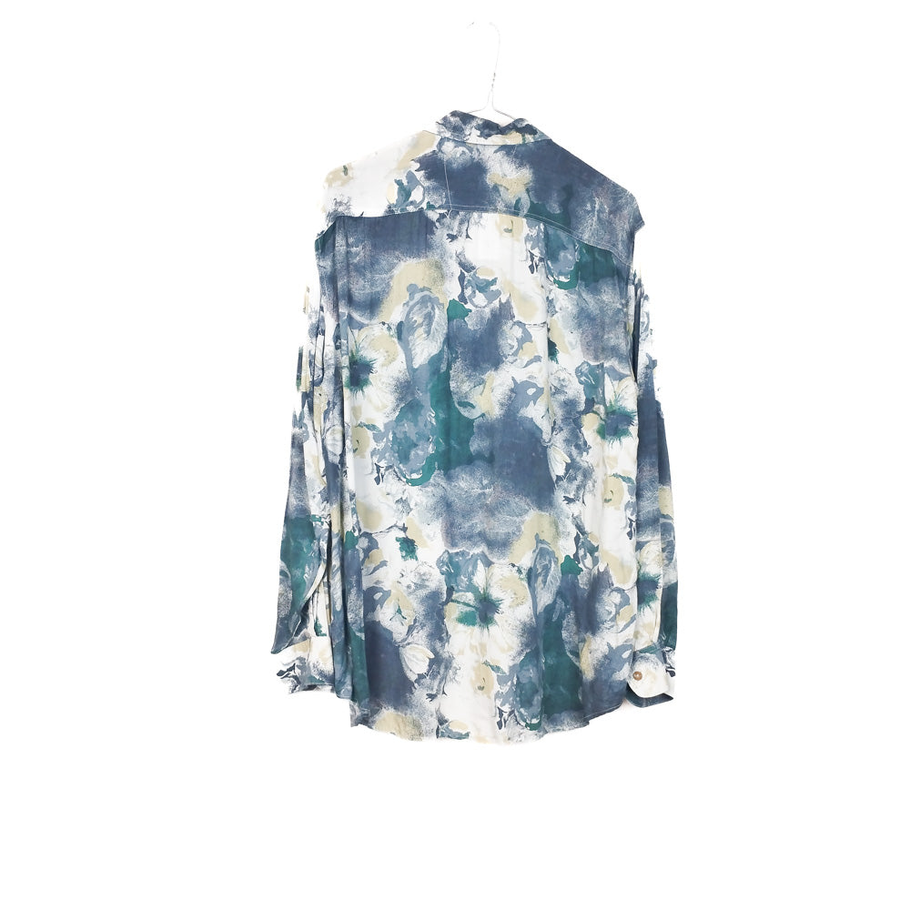 VIN-SHI-34644 Vintage πουκάμισο crazy pattern βισκόζη XL
