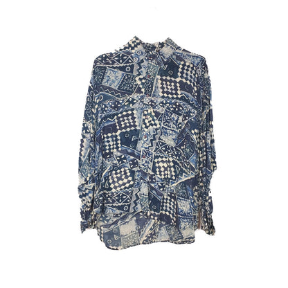 VIN-SHI-34653 Vintage πουκάμισο crazy pattern L