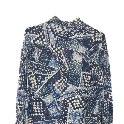VIN-SHI-34653 Vintage πουκάμισο crazy pattern βισκόζη L