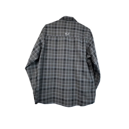 VIN-SHI-35642 Preloved πουκάμισο καρό γκρι unisex Jack Wolfskin L