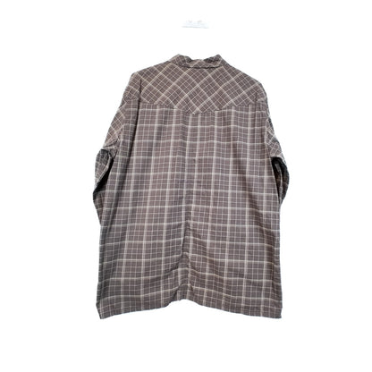 VIN-SHI-35639 Preloved πουκάμισο καρό καφέ unisex Jack Wolfskin L