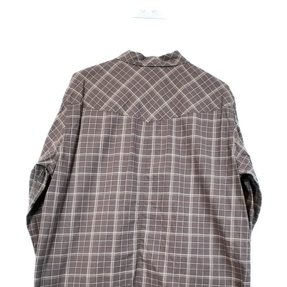 VIN-SHI-35639 Preloved πουκάμισο καρό καφέ unisex Jack Wolfskin L