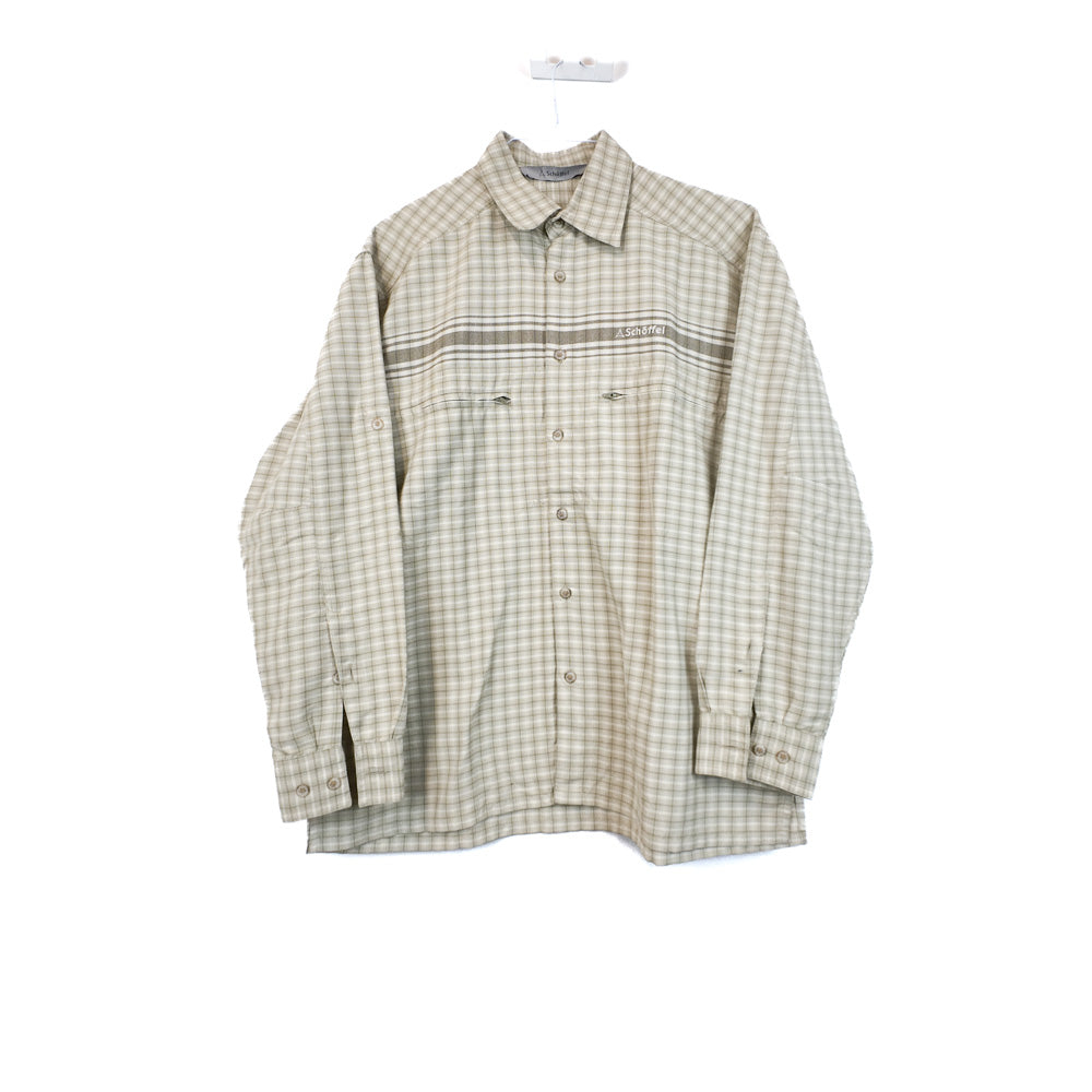 VIN-SHI-35636 Preloved πουκάμισο μπεζ καρό unisex Schöffel M