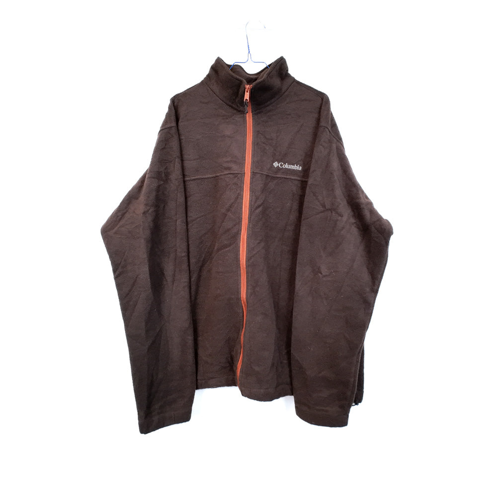 VIN-SW-35704 Preloved φλις ζακέτα καφέ unisex Columbia 2XL