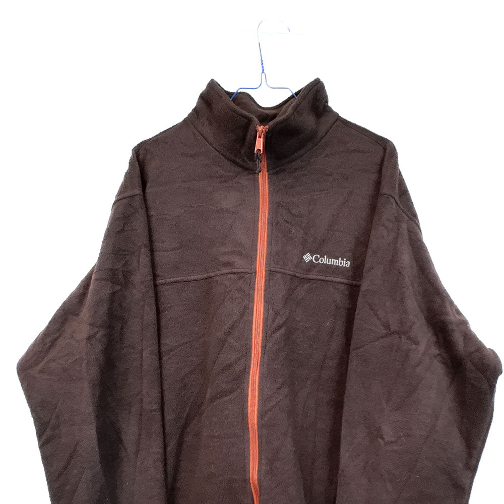 VIN-SW-35704 Preloved φλις ζακέτα καφέ unisex Columbia 2XL