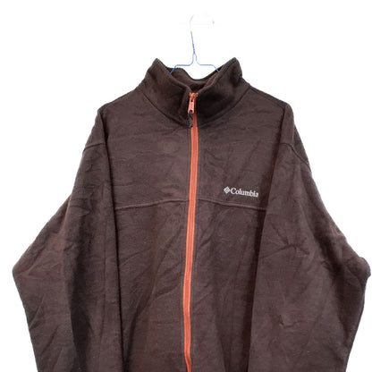 VIN-SW-35704 Preloved φλις ζακέτα καφέ unisex Columbia 2XL