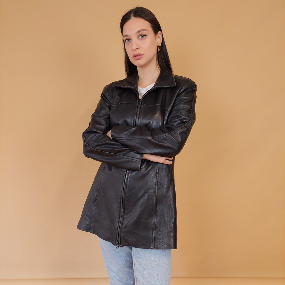 VIN-OUTW-28658 Vintage δερμάτινο jacket 90s style S-M