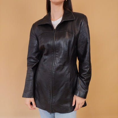 VIN-OUTW-28658 Vintage δερμάτινο jacket 90s style S-M