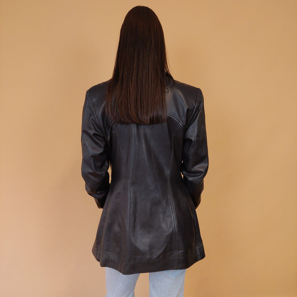 VIN-OUTW-28658 Vintage δερμάτινο jacket 90s style S-M