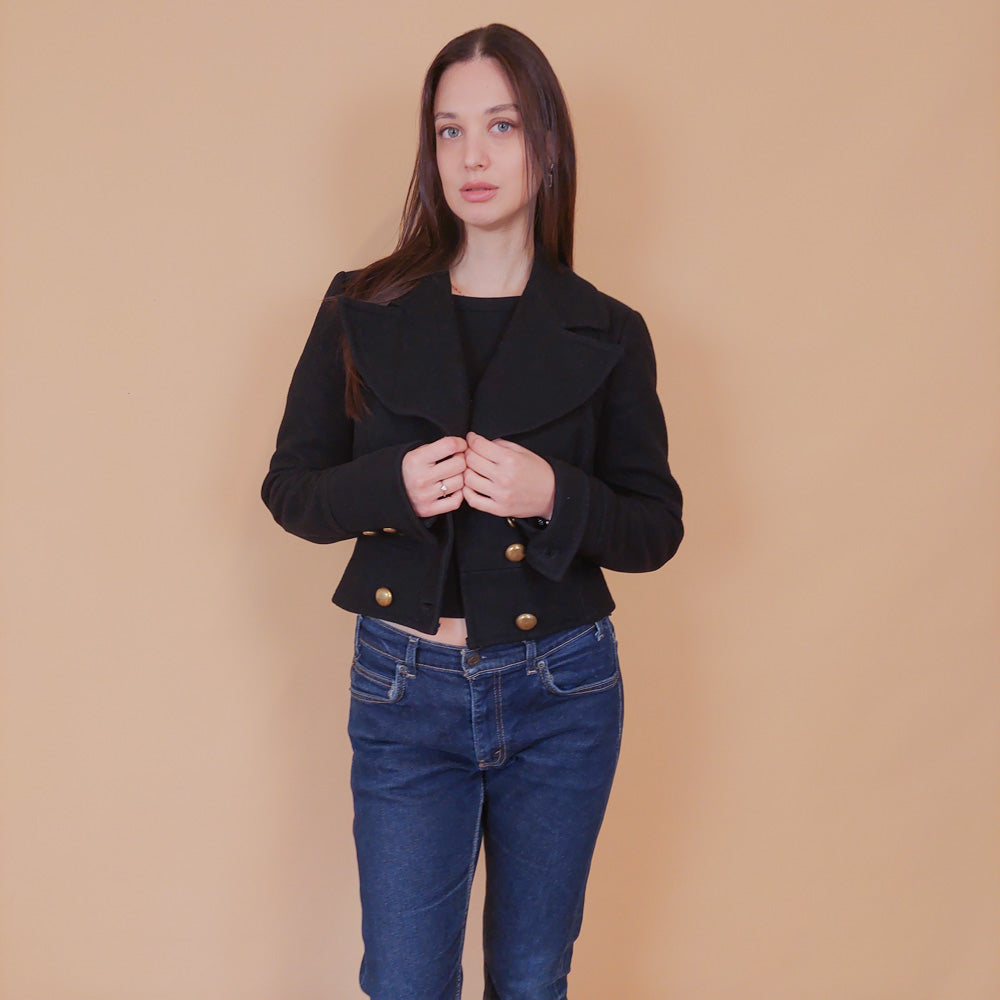 VIN-OUTW-32491 Vintage μάλλινο σακάκι S