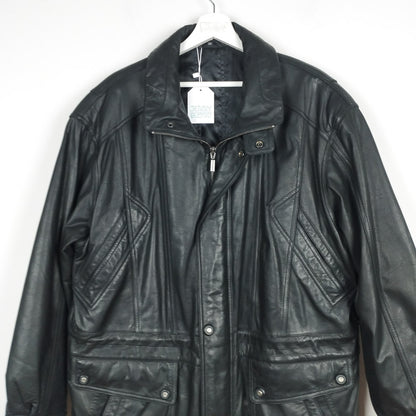 VIN-OUTW-28406 Vintage δερμάτινο jacket μαύρο L-XL